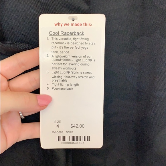NWT RARE Lululemon Black Camo Cool Racerback Tank - Picture 4 of 4